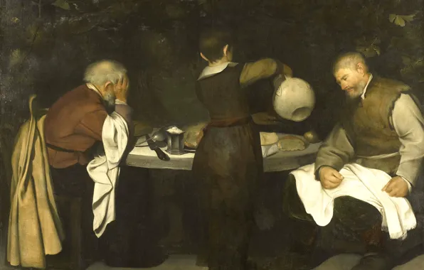 Oil, picture, canvas, feast, Supper at Emmaus