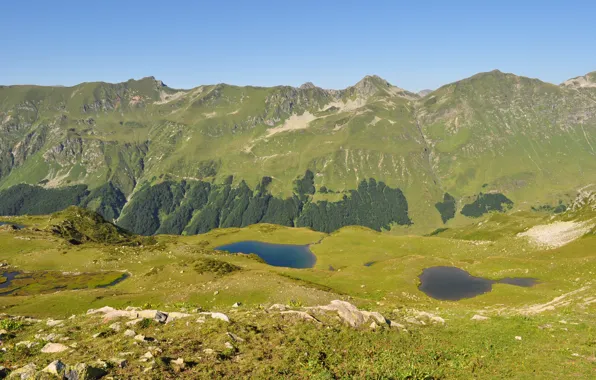 Picture mountains, lake, The Caucasus, Abkhazia, 7озер