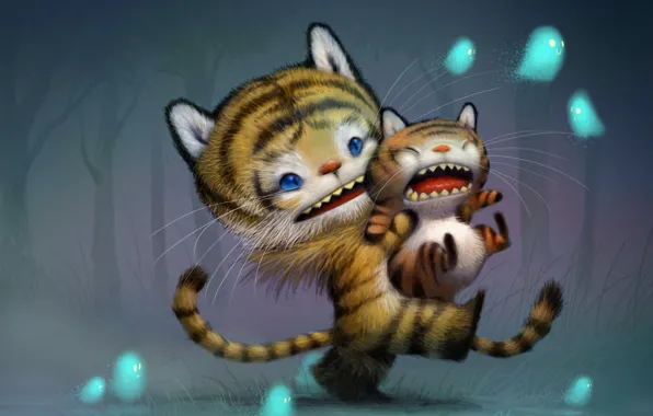 Cat, strips, family, art, walk, children's, Bobby Chiu, Bobby Chiu