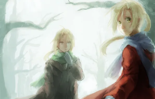 Picture trees, branch, anime, art, guys, brothers, fullmetal alchemist, edward elric