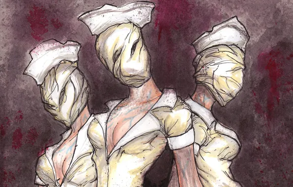 Picture monsters, silent hill, nurses, Silent Hill