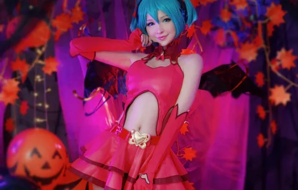 Girl, sexy, Hatsune Miku, Vocaloid, blouse, smile, blue eyes, beautiful