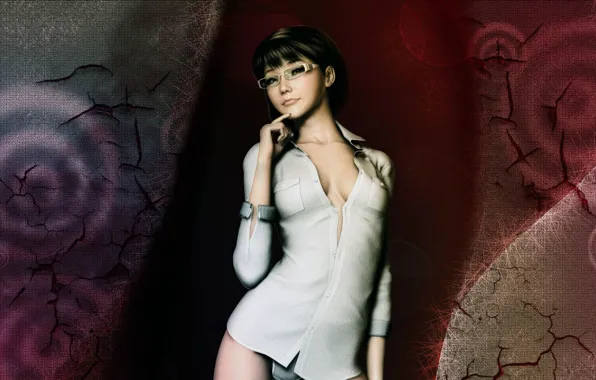 Pose, glasses, Asian, sexy, sexy, computer graphics, asian, glasses
