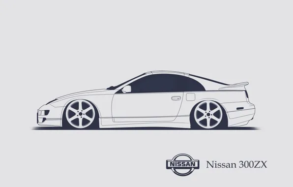 Nissan, 300ZX, Minimalistic, SrCky Design
