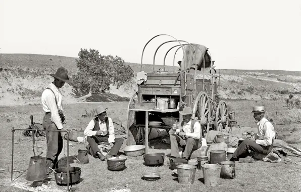 Picture retro, USA, wild West, halt, 1901-the year