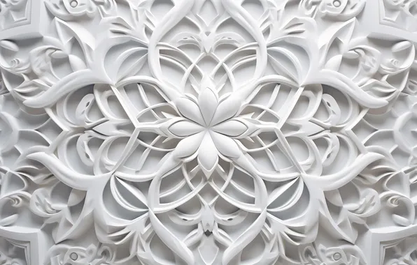 Flowers, pattern, texture, white background, ornament, floral, relief, symmetry
