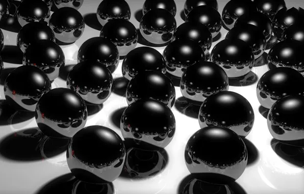 Surface, reflection, black, balls