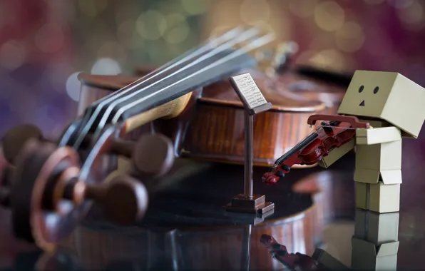 Picture notes, violin, Danbo, violinist