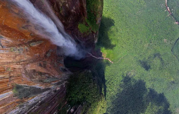 Picture rock, mountain, waterfall, Venezuela, Angel