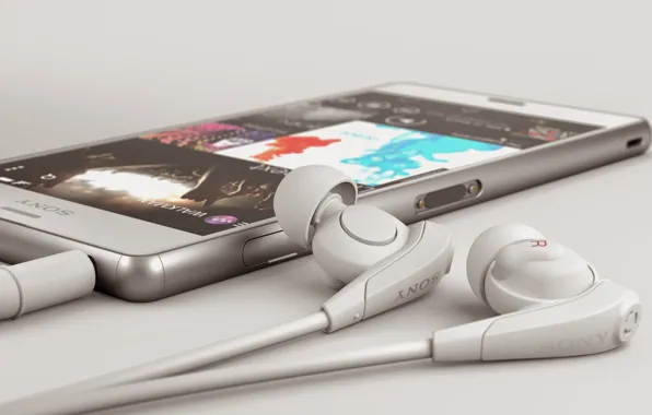 Sony, White, Headphones, 2014, Xperia, Smartphone