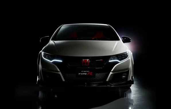 Face, Honda, black background, Honda, Civic, civici, Type R
