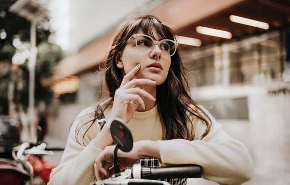 Look, beauty, glasses, brown eyes, beauty, brown eyes, charm, look