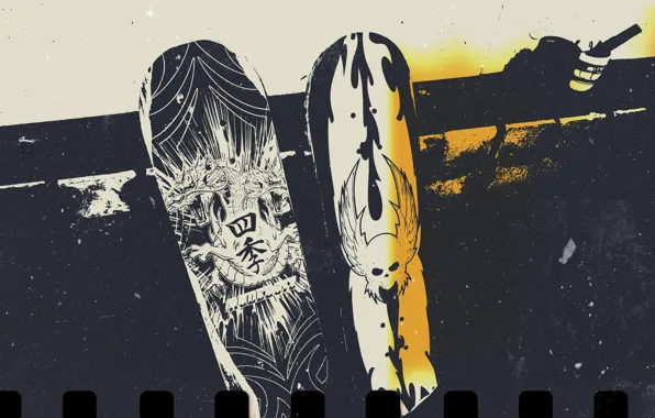 Art, skull, skateboards, skateboard ry
