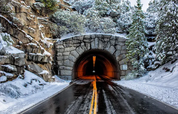 Picture road, landscape, the tunnel