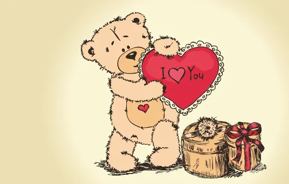 Gift, bear, Valentine's day, Teddy, i love you, teddy bear, valentines day