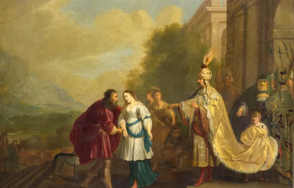 Picture picture, history, mythology, Pharaoh Returns Sarah To Abraham, Isaac Isaacsz
