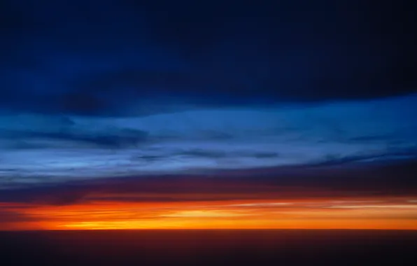 The sky, clouds, sunset, color