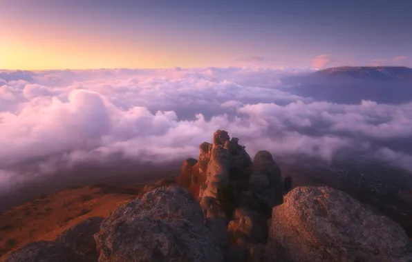 The sky, clouds, mountains, dawn, slope, Crimea, Rev Alex
