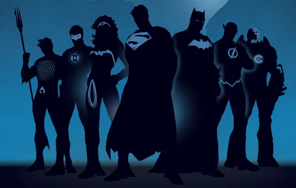Picture silhouettes, comics, superheroes