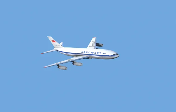 The plane, Liner, Board, Background, USSR, Art, A passenger plane, Alex Stankevich