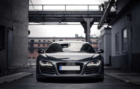 Reflection, grey, Audi, Audi, grey, the front