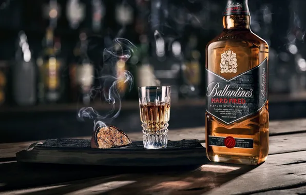 Background, smoke, bottle, alcohol, citrus, stack, whiskey, whiskey