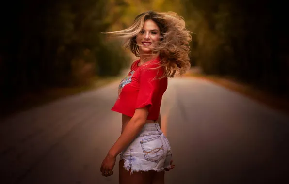 Look, girl, pose, smile, hair, shorts, Sérgio Pinheiro, Wanessa