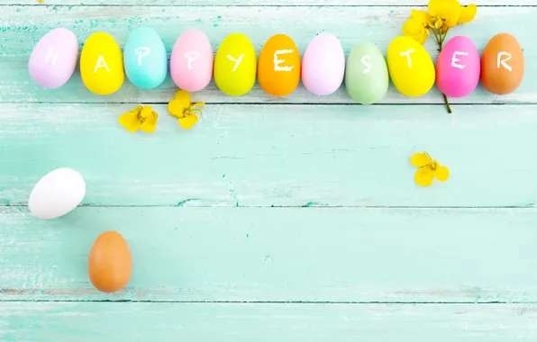 Flowers, eggs, spring, colorful, Easter, wood, pink, flowers