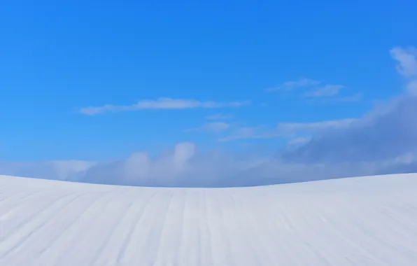Winter, the sky, clouds, snow, hill