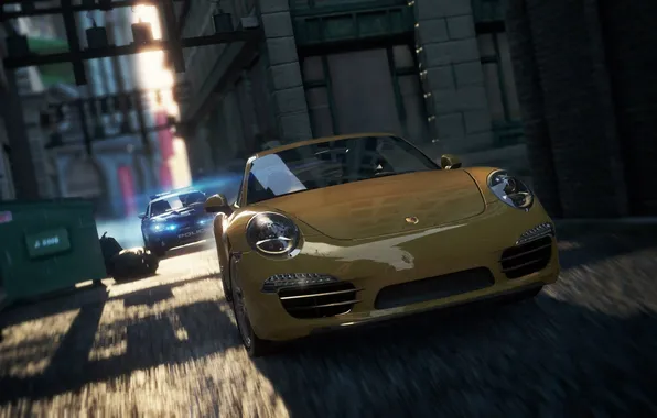 Picture the city, race, police, chase, Porsche, lane, need for speed most wanted 2
