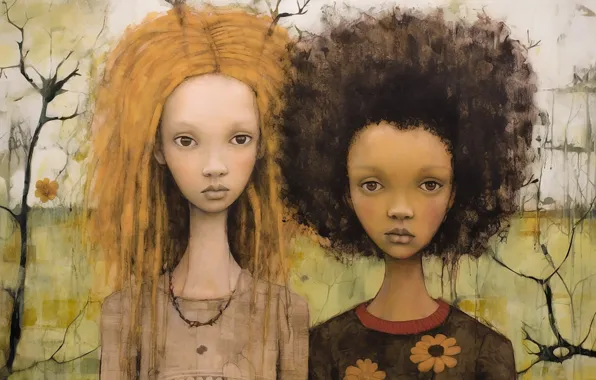 Girls, figure, portrait, Martin Sercombe
