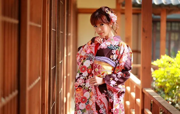 Picture summer, face, style, clothing, kimono