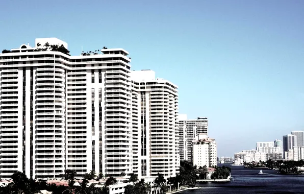 The sky, clouds, building, America, USA, florida, miami beach, Miami