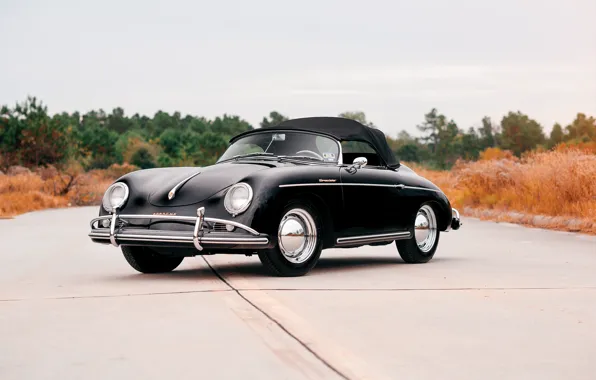 Road, black, Porsche, convertible, car, Porsche, Speedster, 1600
