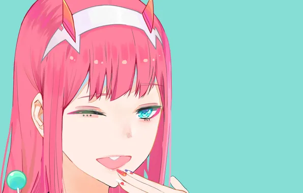 Girl, face, smile, candy, Chupa Chups, 002, Darling In The Frankxx, Cute in France