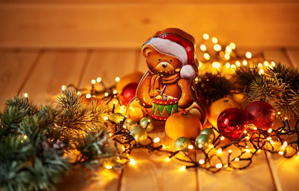 Holiday, toy, new year, bear, garland, figures, decor, Yarovoy Aleksandr