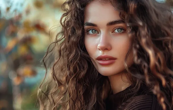 Wallpaper portrait, look, girl, AI art, cute, face, neural network