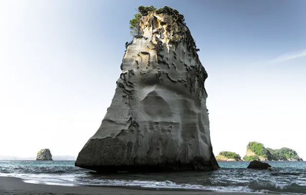 Picture sea, nature, rocks, shore, New Zealand