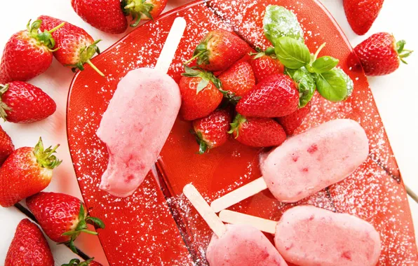 Berries, strawberry, ice cream, dessert, Strawberry, dessert, ice cream, fruit ice