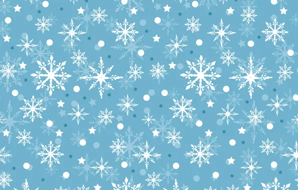 Winter, snow, snowflakes, background, blue, Christmas, blue, winter