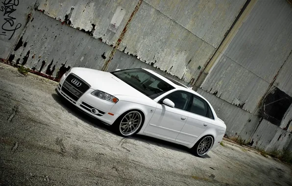 Picture car, machine, silver, Audi A4