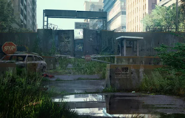 Picture machine, the city, wall, Apocalypse, epidemic, The Last of Us