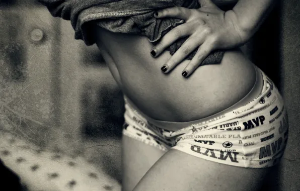 Ass, girl, tummy, figure, shorts, legs