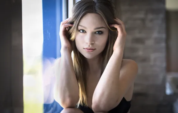 Picture eyes, look, face, background, model, hair, lips, beauty