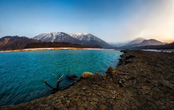 Picture water, snow, landscape, mountains, nature, lake, Alps