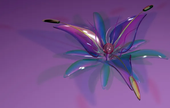 Picture flower, glass, petals