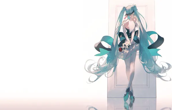 Girl, back, Hatsune Miku, Vocaloid, Vocaloid, Hatsune Miku