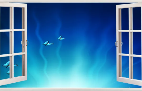 Blue Sky, Sky, Spring, Summer, Window, Sunny