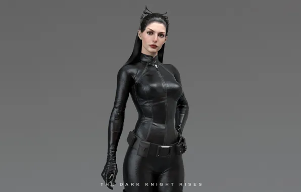 Girl, costume, ears, superhero, simple background, Catwoman