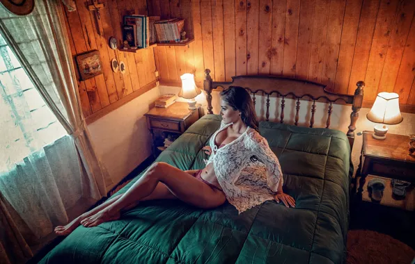 Girl, light, heat, bed